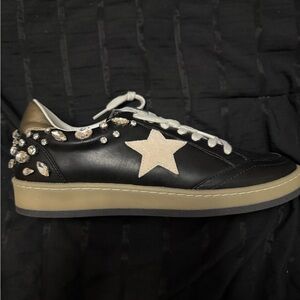 Mi’im Black and White Sneaker with Rhinestones